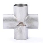 DIN Stainless Steel 316 4-Way Pipe Fitting Sand Rolling Chamfering Cross