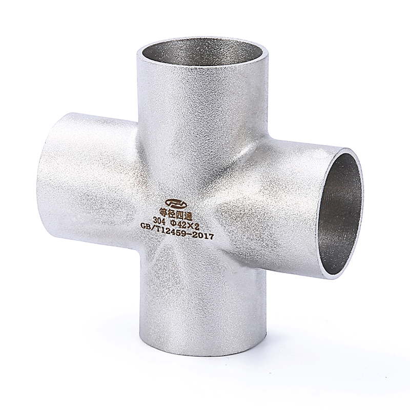 ASME Stainless Steel Butt-Welding Four-Way Equal Pipe Fitting Chamfering Cross